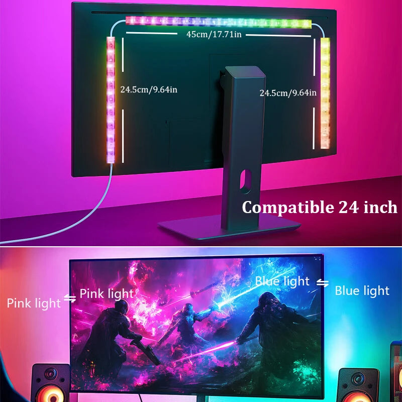 USB Smart Gaming LED Strip Lights Computer Monitor Screen Sync