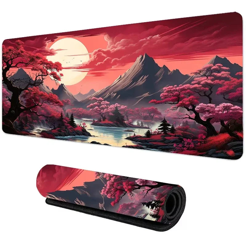 Sunset Mountain View Silicone Gaming Mouse Pad