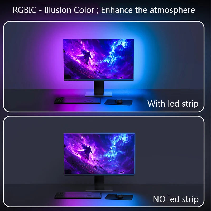 USB Smart Gaming LED Strip Lights Computer Monitor Screen Sync