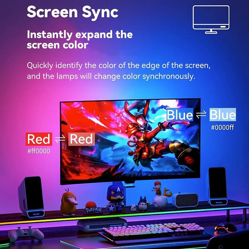 USB Smart Gaming LED Strip Lights Computer Monitor Screen Sync