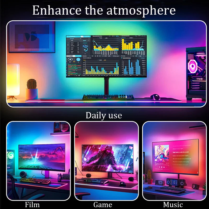 USB Smart Gaming LED Strip Lights Computer Monitor Screen Sync
