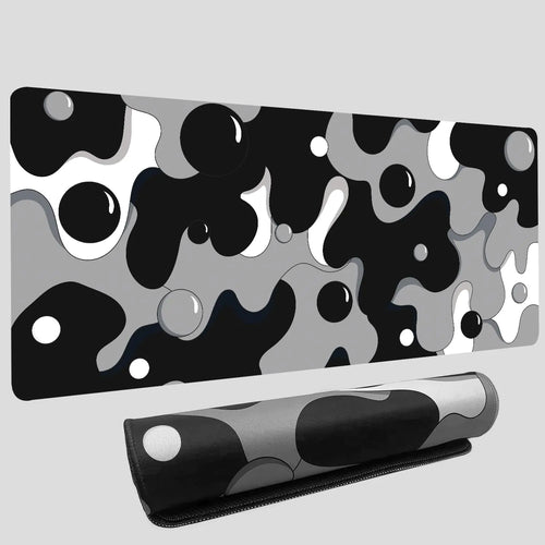 Black White Grey Bubble XXL Mouse Pad