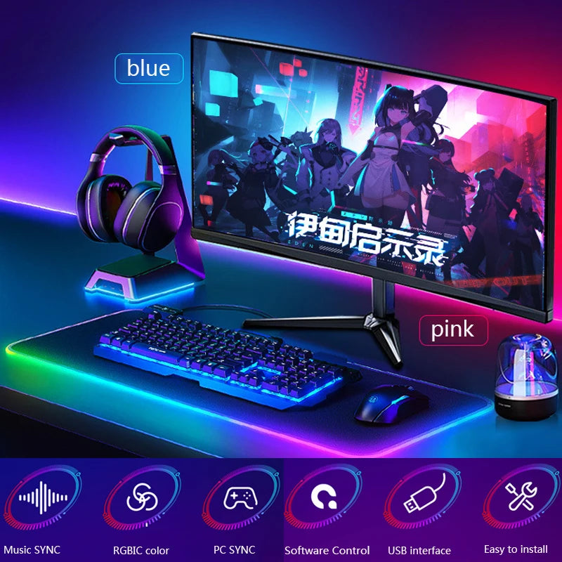 USB Smart Gaming LED Strip Lights Computer Monitor Screen Sync
