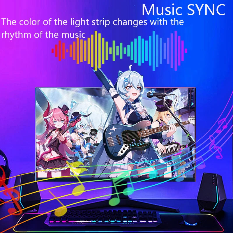 USB Smart Gaming LED Strip Lights Computer Monitor Screen Sync